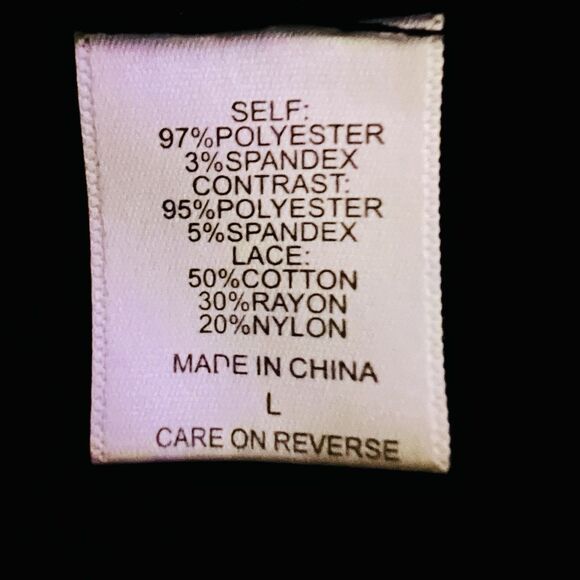 Gabrielle Union Red & Black Satin Lacy Back Pencil Dress Evening Date Night - Lg - Picture 9 of 10